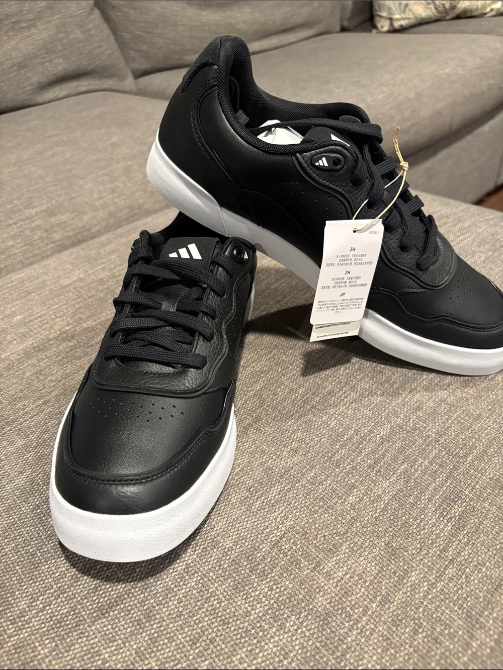 adidas Men’s Black Golf Shoes with White Sole